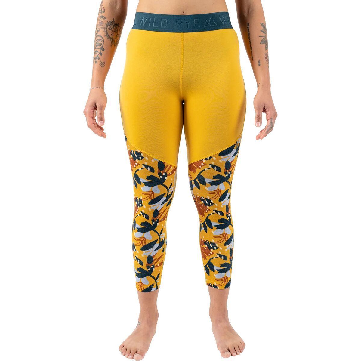 Wild Rye Jane Legging - Women's Chonky Floral Golden Yellow, 4