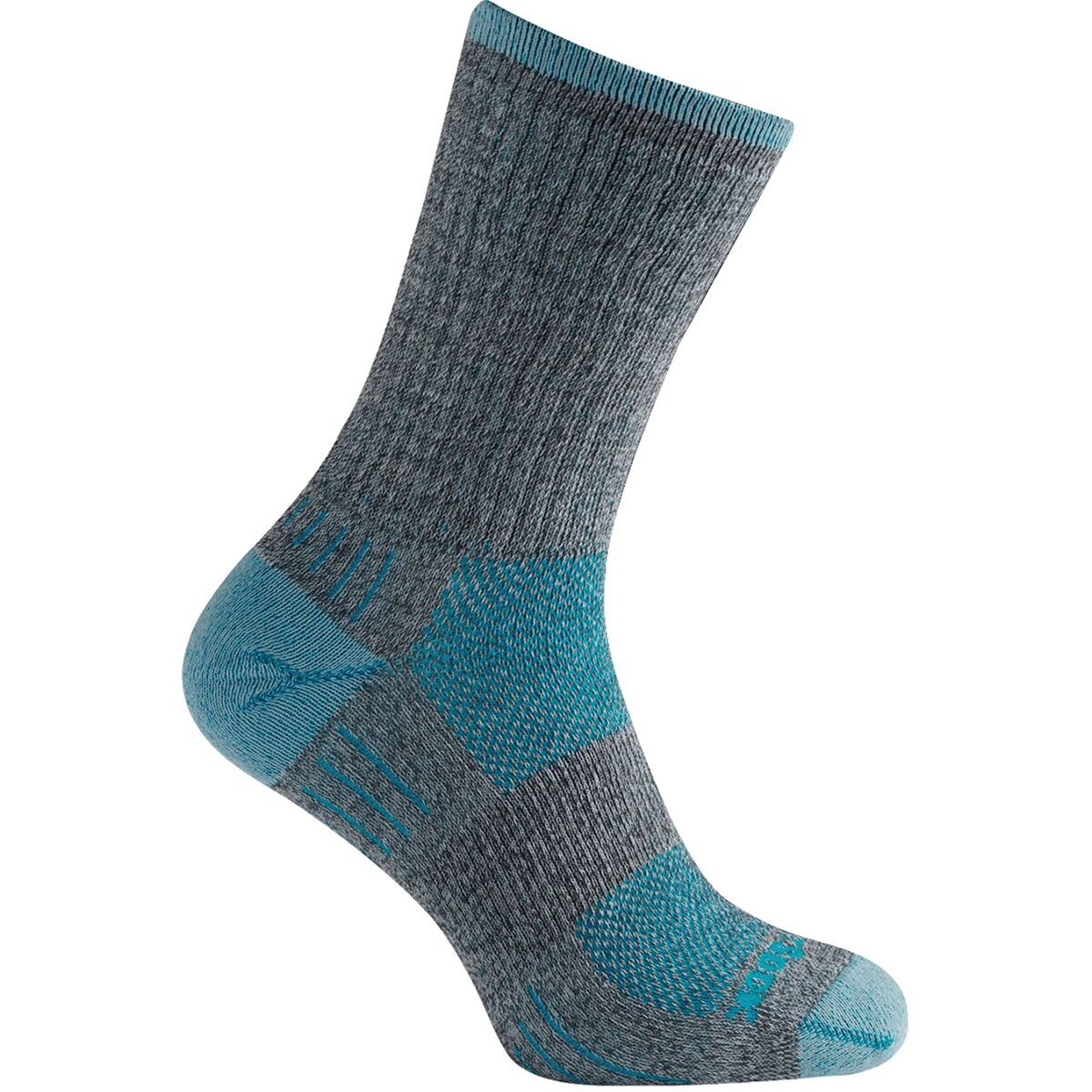 Wrightsock Escape Crew Running Sock Ash Twist/Turquoise, M