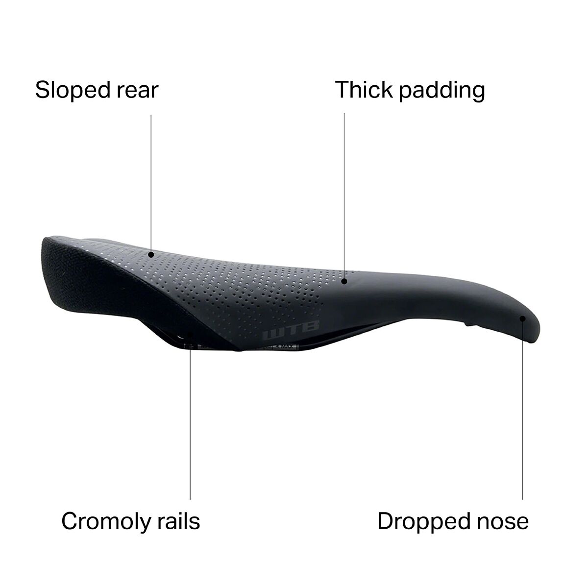 WTB Pure Cromoly Saddle Black/Black, Medium