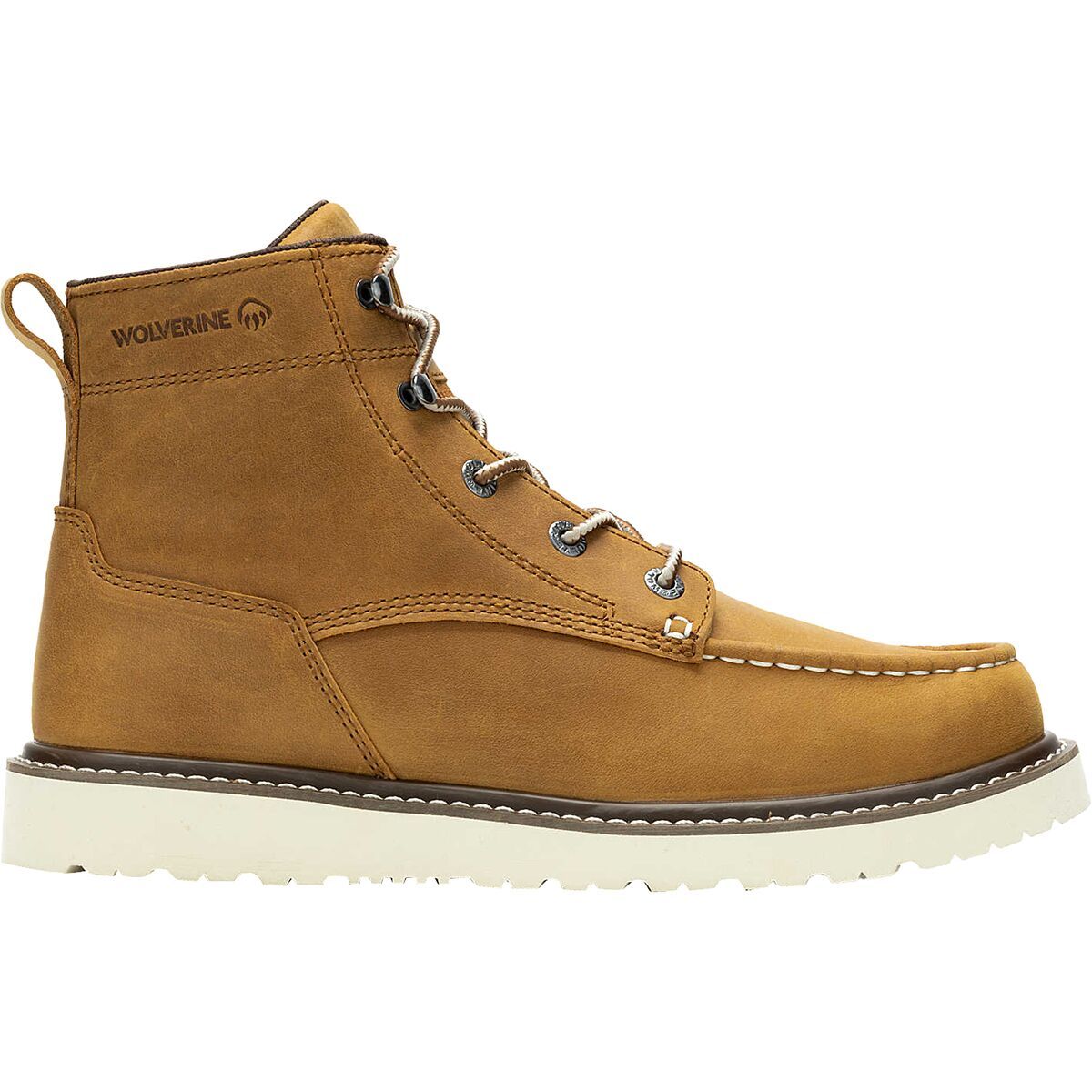 Image of Wolverine Trade Wedge Unlined 6in Moc-Toe Boot - Men's Tan, 10.5