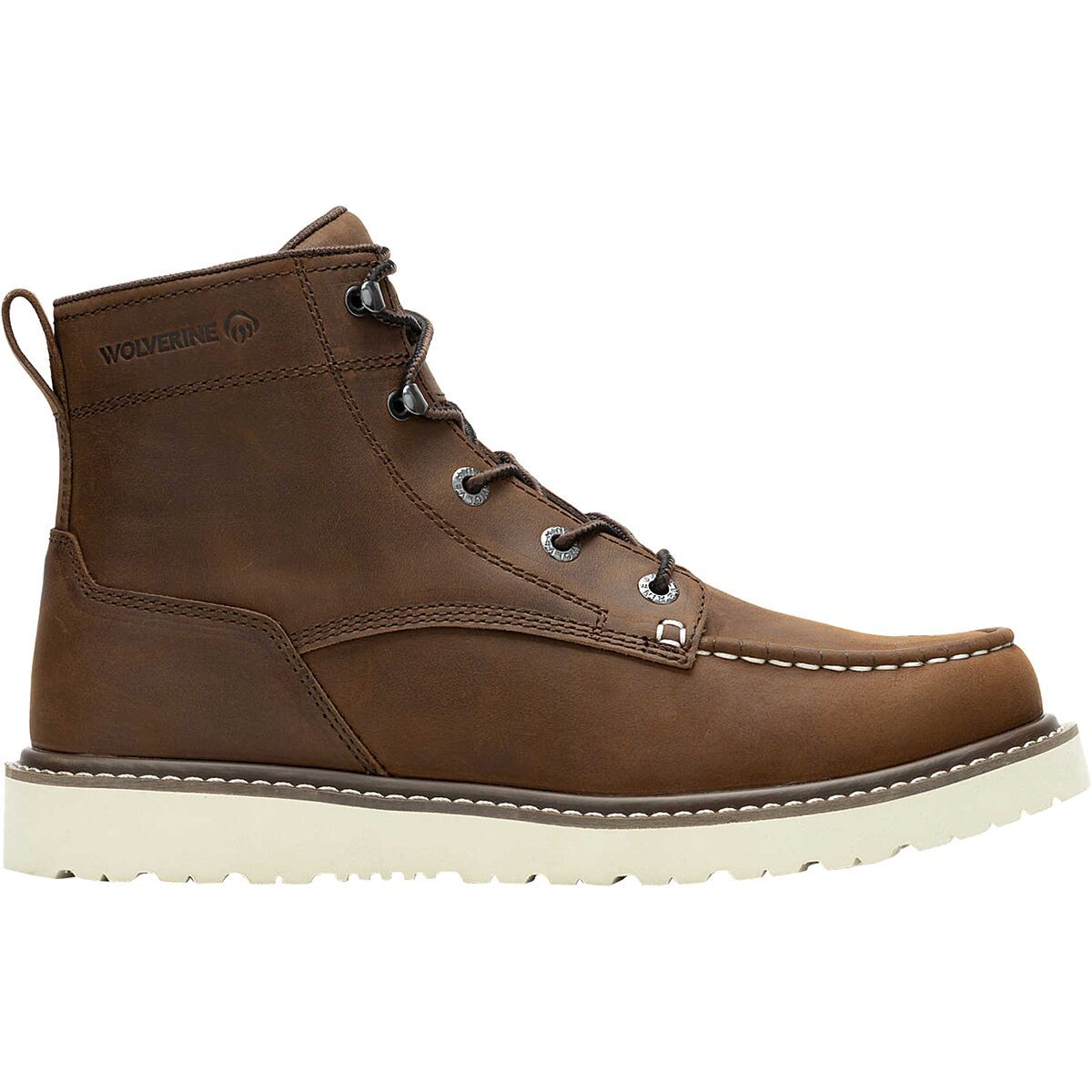 Wolverine Trade Wedge Unlined 6in Moc-Toe Wide Boot - Men's Dark Brown, 8.0