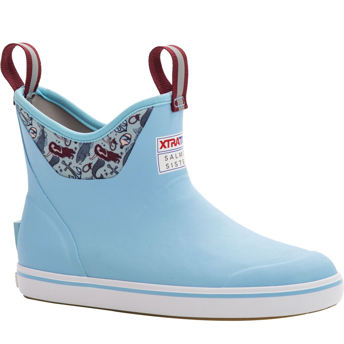 Image of Xtratuf Ankle Salmon Sisters 6in Deck Boot - Women's Light Blue/Blue Mermaid, 9.0