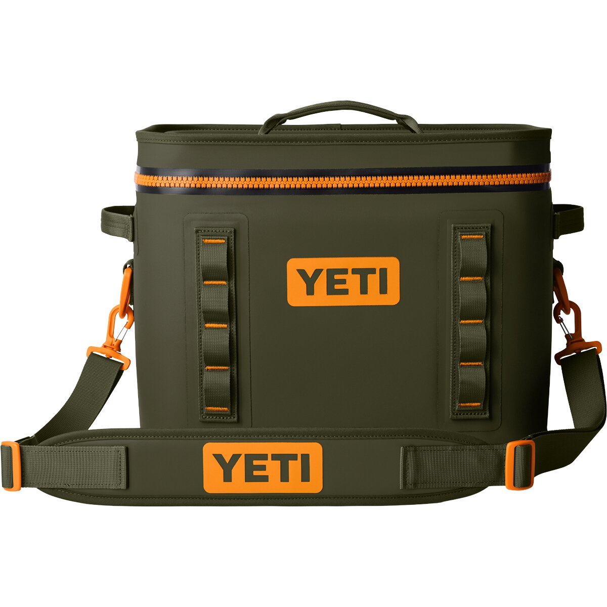 Image of YETI Hopper Flip 18 Soft Cooler Olive/King Crab Orange, One Size