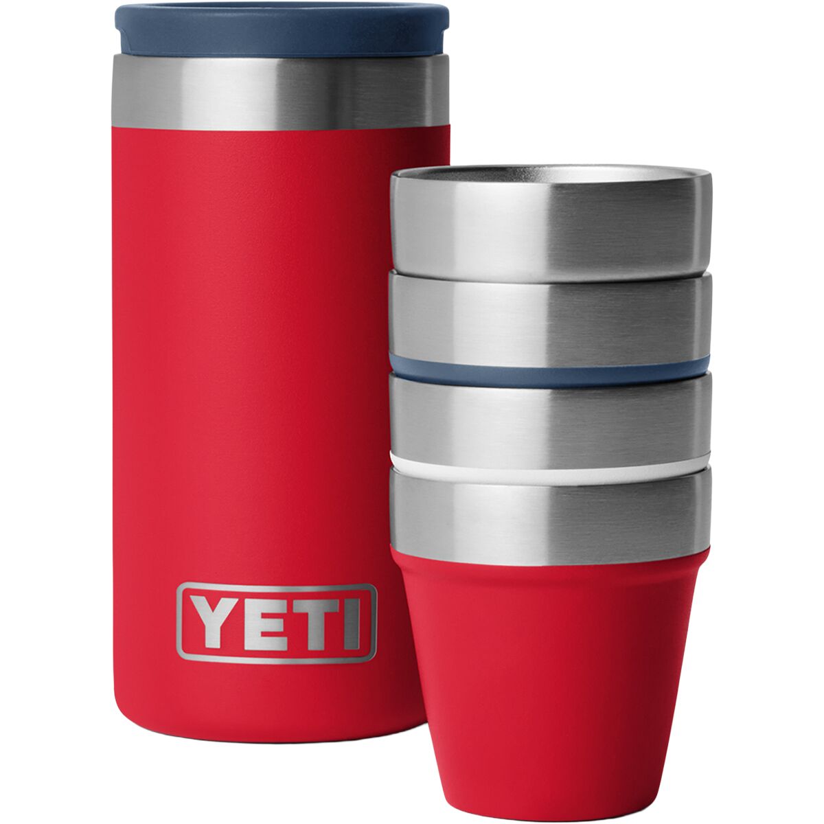 Image of YETI Shot Glasses & Case Red/Red/White/Navy/Stainless/Navy, One Size