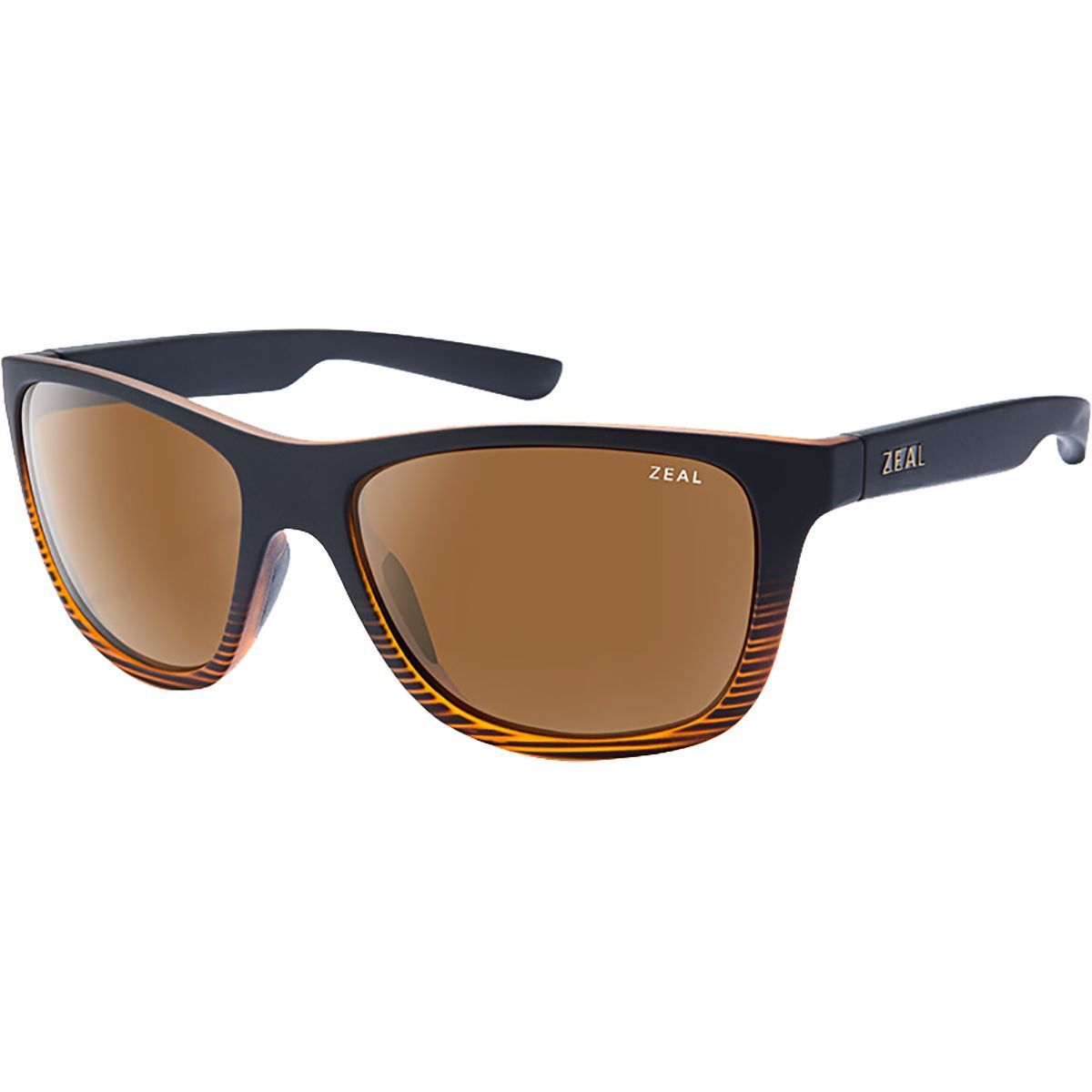 Zeal Radium Polarized Sunglasses Torched Woodgrain/Copper, One Size