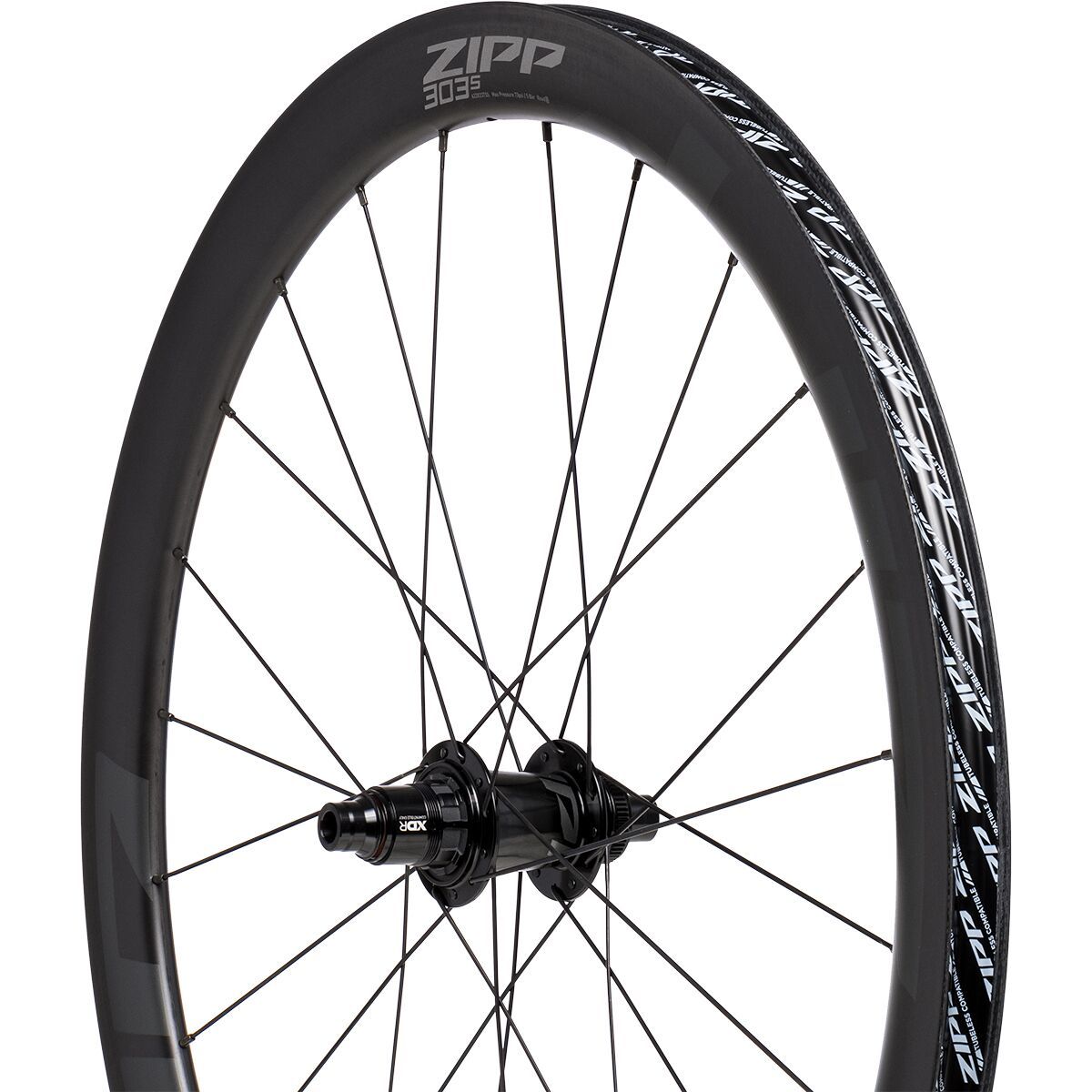 Image of Zipp 303 S Carbon Disc Brake Wheel - Tubeless Black, Front, 12x100mm