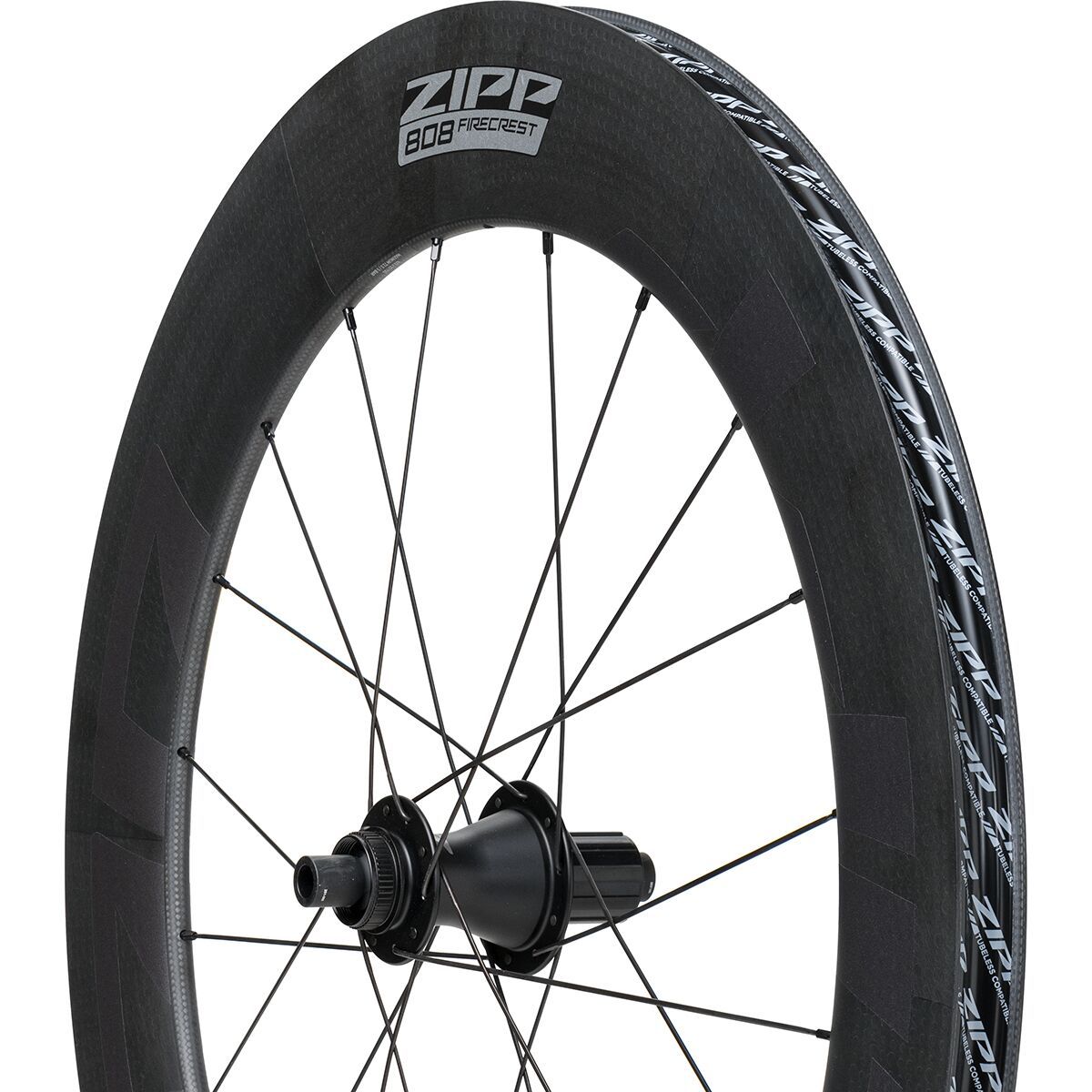 Image of Zipp 808 Firecrest Carbon Disc Brake Wheel - Tubeless Black, Front, 12x100mm