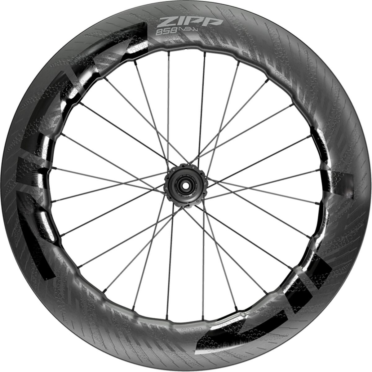 Image of Zipp 858 NSW Carbon Disc Brake Wheel - Tubeless Black, Front, 12x100mm