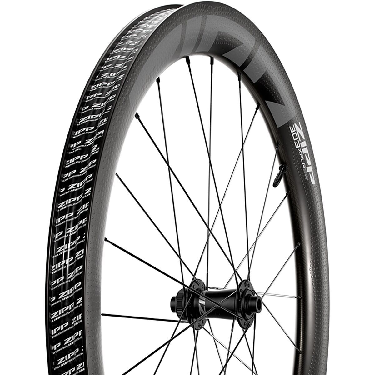 Image of Zipp 303 XPLR SW Carbon Wheel - Tubeless Black, Front, Front, 12x100mm