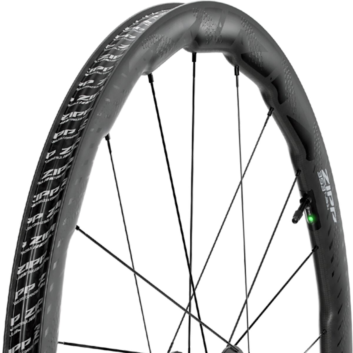 Image of Zipp 353 NSW Carbon Centerlock Tubeless Wheel +Wheel Sensor Front, Standard Graphic B1, 12x100mm