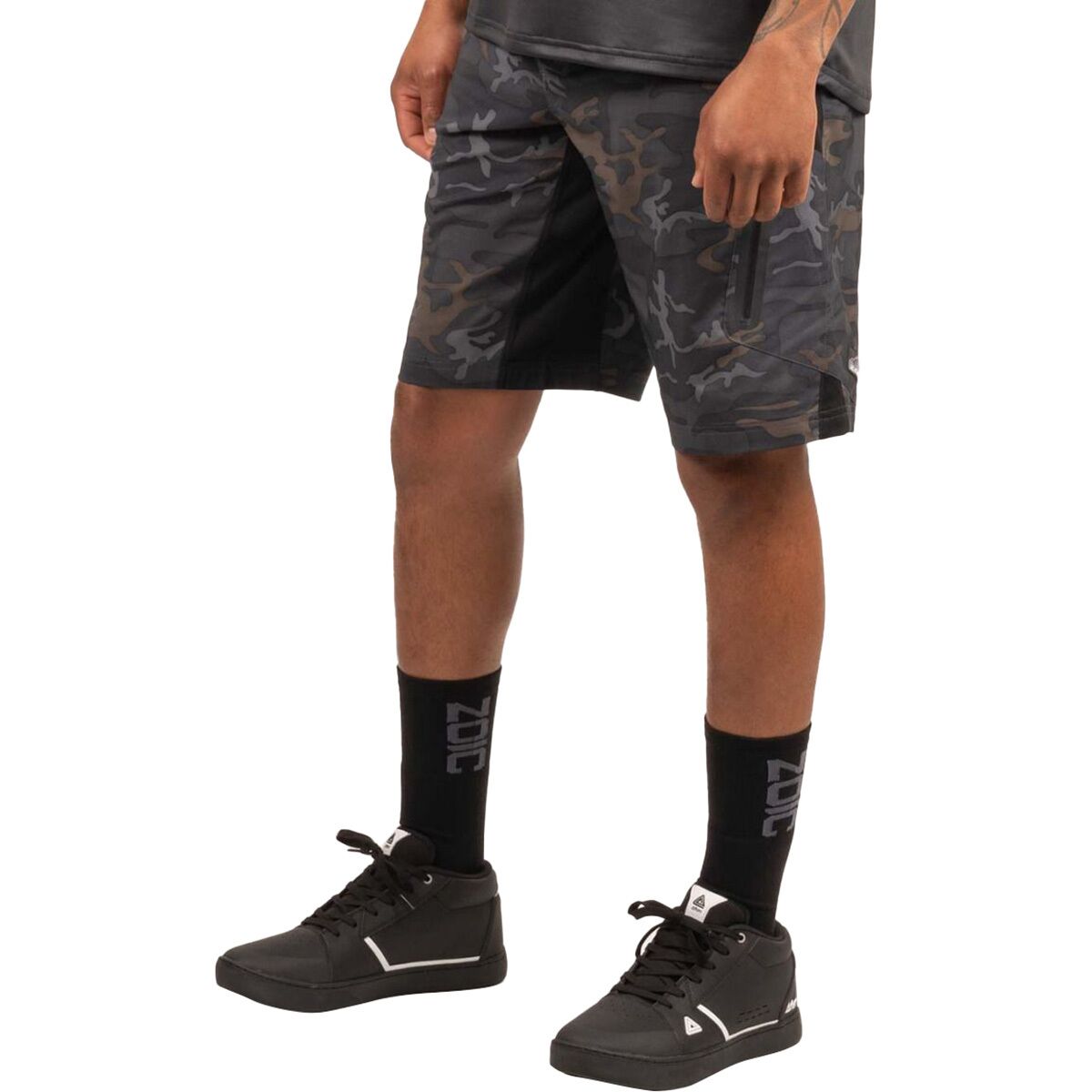ZOIC ZOIC Ether Camo Short + Essential Liner - Men's Green Camo Black Zip, S