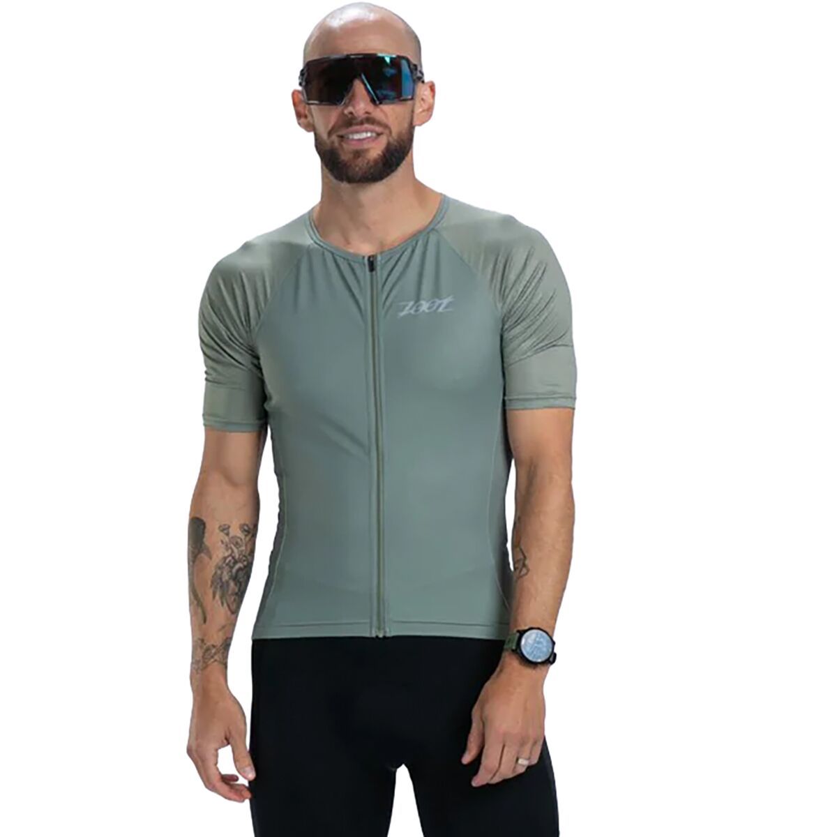 Image of ZOOT Core Tri Aero Short-Sleeve Jersey - Men's Army Green, S