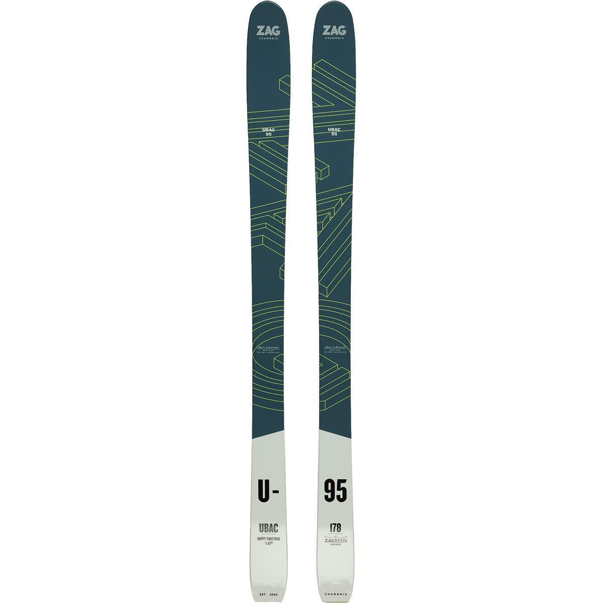 Image of Zag Skis Ubac 95 Ski - 2025 Dark Grey/White, 178cm