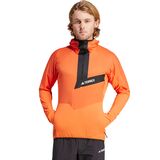 Adidas TERREX Techrock Ultralight 1/2-Zip Hooded Fleece Jacket - Men's Semi Impact Orange, XS