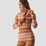 Backcountry Spruces Lightweight Hooded 1/2-Zip Printed Top - Women's Golden Fair Isle Print, L