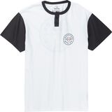 Brixton Crest Short-Sleeve Henley Knit T-Shirt - Men's White/Black, XL