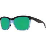 Costa Anaa 580P Polarized Sunglasses Green Mirror 580p-Shiny Black/Crystal, One Size