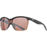 Costa Anaa 580P Polarized Sunglasses Shiny Black/Brown Frame, One Size