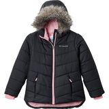 Columbia Katelyn Crest II Hooded Jacket - Girls' Black/Pink Orchid, XL