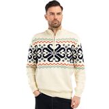 Dale of Norway Falkeberg Sweater - Men's Off White/Black/Green/Orange, L
