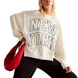 Free People Graphic Camden Sweatshirt - Women's Cloud Combo New York, XS