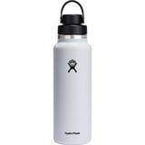 Hydro Flask 40oz Wide Mouth Water Bottle + Flex Chug Cap White, One Size