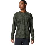 Mountain Hardwear Crater Lake Long-Sleeve Crew Shirt - Men's Surplus Green Scatter Dye Print, XXL