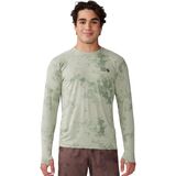 Mountain Hardwear Crater Lake Long-Sleeve Crew Shirt - Men's White Sage Nebula Print, XXL