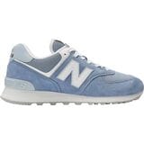 New Balance 574 Leather/Suede Shoe Blue/White, 13.0