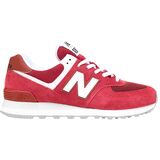 New Balance 574 Leather/Suede Shoe Red/White, 14.0