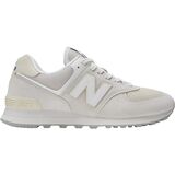 New Balance 574 Leather/Suede Shoe White/Grey, 10.5