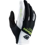 100% Celium Glove - Men's Black/White/Fluo Yellow, XL