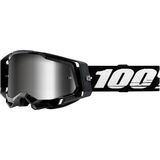 100% Racecraft 2 Mirrored Lens Goggles Black/Mirror Silver Lens2, One Size