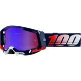 100% Racecraft 2 Mirrored Lens Goggles Republic/Mirror Red/Blue Lens, One Size