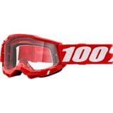 100% ACCURI 2 Goggles Neon/Red/Clear Lens, One Size