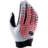 100% Geomatic Full Finger Glove - Men's Grey/Racer Red, M