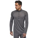 Patagonia Capilene Thermal Weight Zip-Neck Top - Men's Forge Grey/Feather Grey X-dye, L