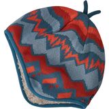 Patagonia Baby Reversible Beanie - Infants' Lofoten Geo Knit: Wavy Blue, 6M