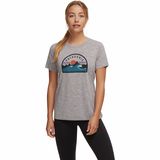 Patagonia Capilene Cool Daily Graphic Short-Sleeve Shirt - Women's Boardie Badge/Feather Grey, S