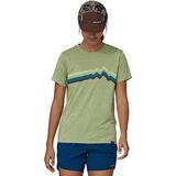 Patagonia Capilene Cool Daily Graphic Short-Sleeve Shirt - Women's Ridge Rise Stripe/Salvia Green X-Dye, S