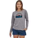 Patagonia Capilene Cool Daily Graphic Long-Sleeve Shirt - Women's Boardie Badge/Feather Grey, S