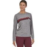 Patagonia Capilene Cool Daily Graphic Long-Sleeve Shirt - Women's Ridge Rise Stripe/Feather Grey, XL