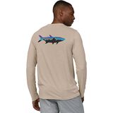 Patagonia Capilene Cool Daily Fish Graphic Long-Sleeve T-Shirt - Men's Fitz Roy Tarpon: Pumice X-Dye, S