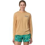 Patagonia Capilene Cool Daily Graphic Hoodie - Women's Water People Banner/Sandy Melon X-Dye, XL