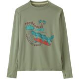 Patagonia Cap SW Long Sleeve T-Shirt - Kids' Plank Party/Salvia Green, L