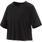 Patagonia Short-Sleeve Cap Cool Trail Cropped Shirt - Women's Black, XS