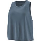 Patagonia Cap Cool Trail Cropped Tank Top - Women's Utility Blue, S