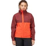 Rab Downpour Eco Jacket - Women's Deep Heather/Red Grapefruit, XL