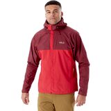 Rab Downpour Eco Jacket - Men's Deep Heather/Ascent Red, L