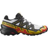 Salomon Speedcross 6 Trail Running Shoe - Men's White/Black/Empire Yellow, US 12.0/UK 11.5